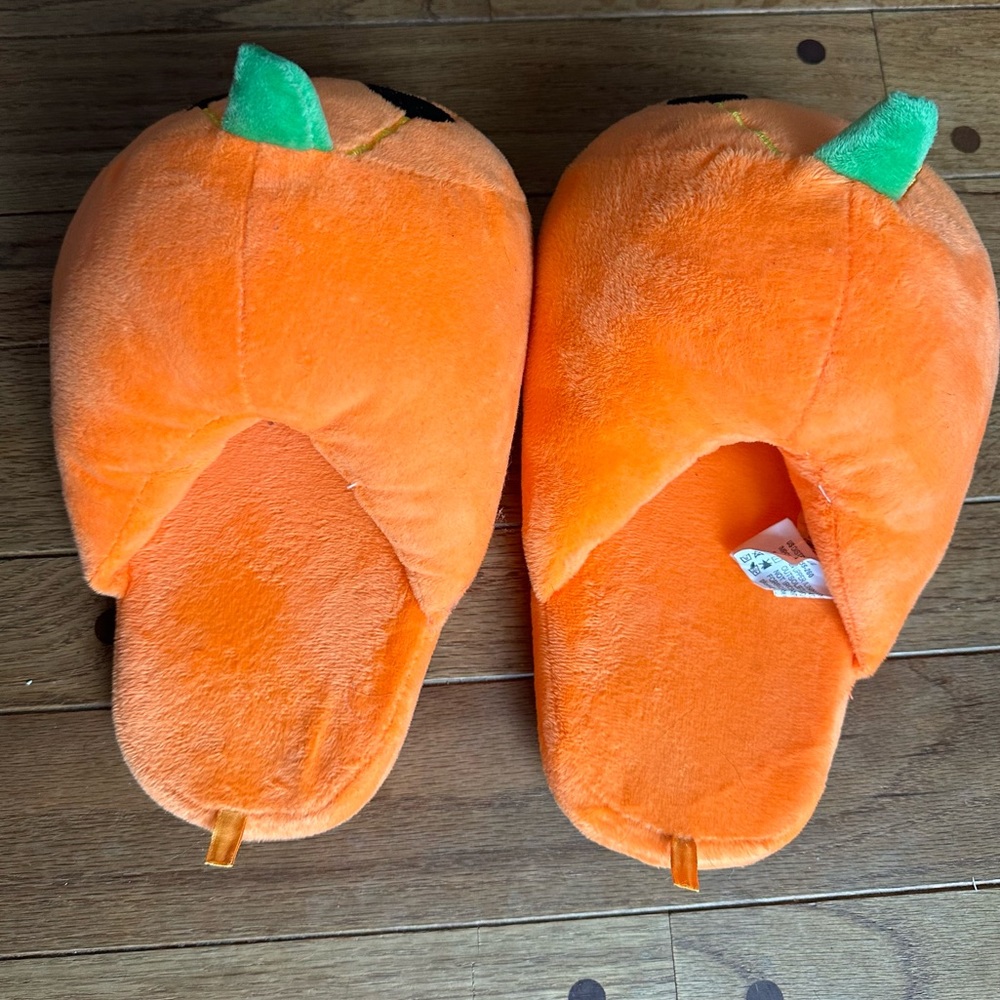 Slippers Jack’o Lantern Pumking Orange size L / XL - Picture 4 of 9
